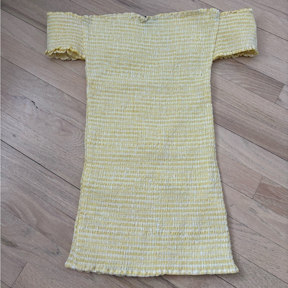 Missguided Women's Gingham Yellow Off The Shoulder Dress